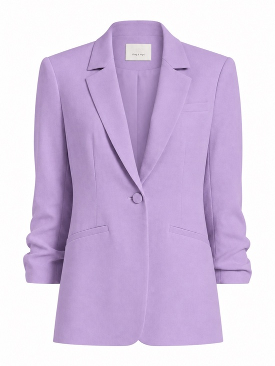 cinq a sept Jackets & Blazers - cinq a sept Khloe Blazer Rushed Sleeves Lavender